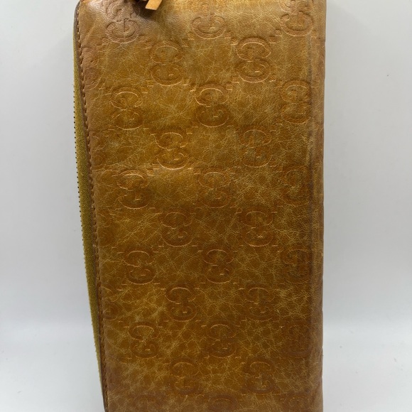 Gucci Brown Guccissima Leather Bamboo Tassel Zip Around Wallet - Picture 4 of 7